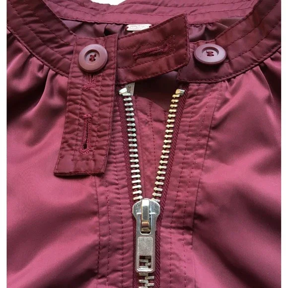 FREE PEOPLE Midnight Bomber Jacket Wine Red Size Medium Lightweight - Picture 4 of 5